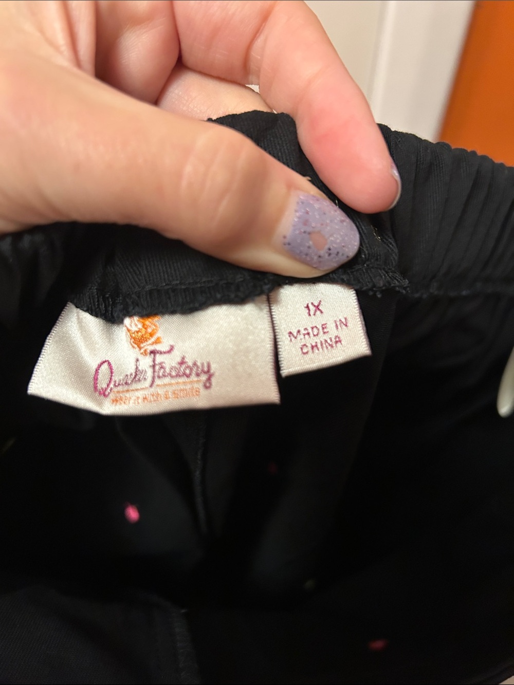 Quacker Factory Black Capri Pants with Neon Dot Embellishments - Picture 4 of 4